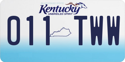 KY license plate 011TWW