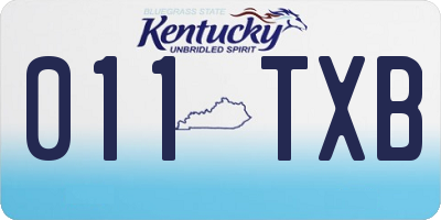 KY license plate 011TXB