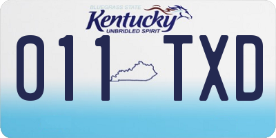 KY license plate 011TXD