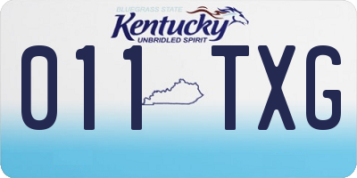 KY license plate 011TXG
