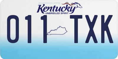 KY license plate 011TXK