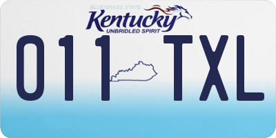 KY license plate 011TXL