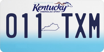 KY license plate 011TXM