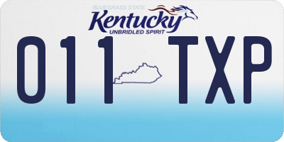 KY license plate 011TXP