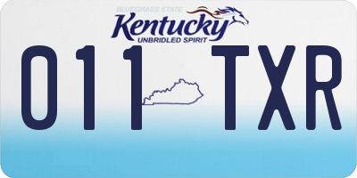 KY license plate 011TXR