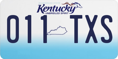 KY license plate 011TXS