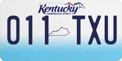 KY license plate 011TXU