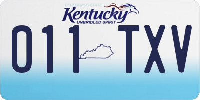 KY license plate 011TXV