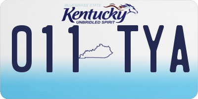 KY license plate 011TYA