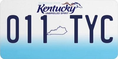 KY license plate 011TYC