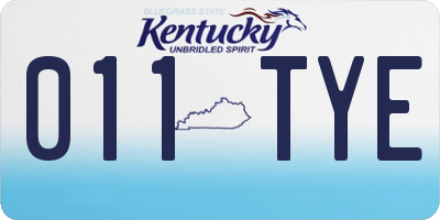 KY license plate 011TYE