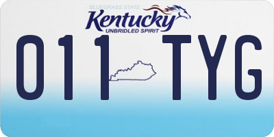 KY license plate 011TYG