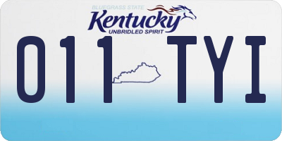 KY license plate 011TYI