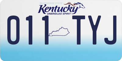 KY license plate 011TYJ