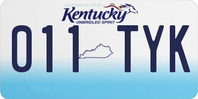 KY license plate 011TYK