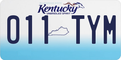 KY license plate 011TYM