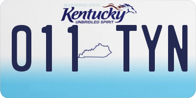 KY license plate 011TYN