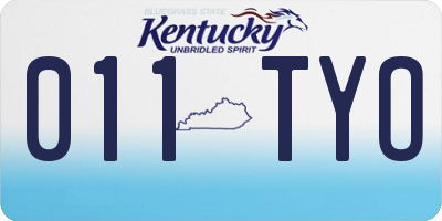 KY license plate 011TYO