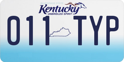 KY license plate 011TYP