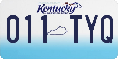 KY license plate 011TYQ