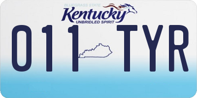 KY license plate 011TYR