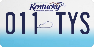 KY license plate 011TYS
