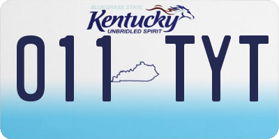 KY license plate 011TYT