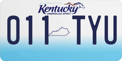 KY license plate 011TYU