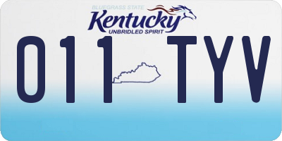 KY license plate 011TYV