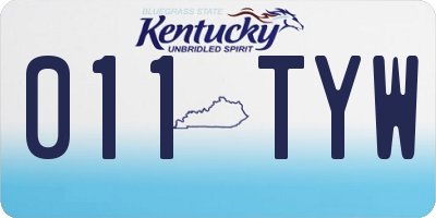 KY license plate 011TYW