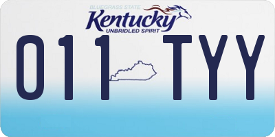 KY license plate 011TYY