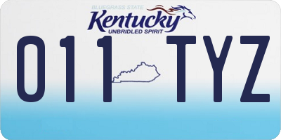 KY license plate 011TYZ