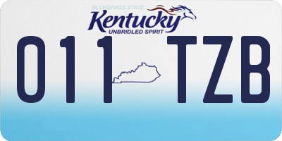 KY license plate 011TZB