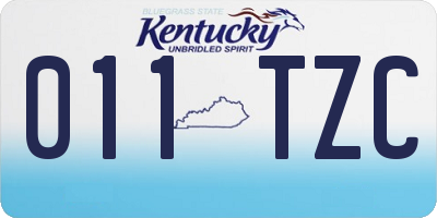 KY license plate 011TZC