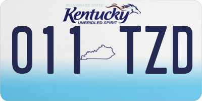 KY license plate 011TZD