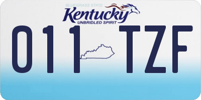 KY license plate 011TZF
