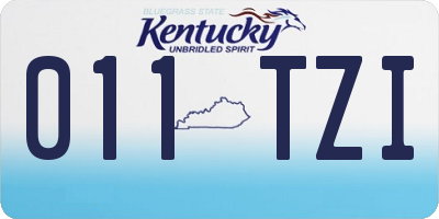 KY license plate 011TZI