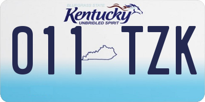 KY license plate 011TZK