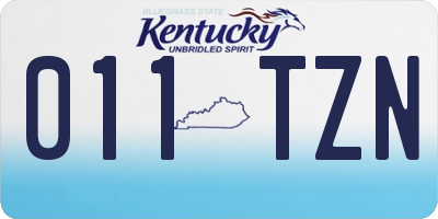 KY license plate 011TZN