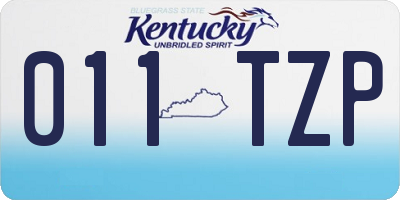 KY license plate 011TZP