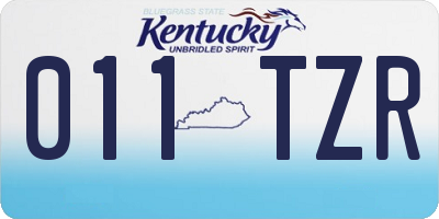 KY license plate 011TZR