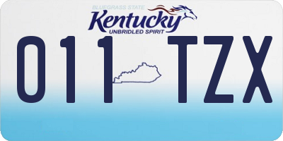 KY license plate 011TZX