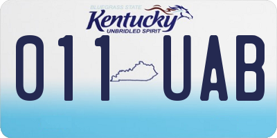 KY license plate 011UAB