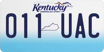 KY license plate 011UAC