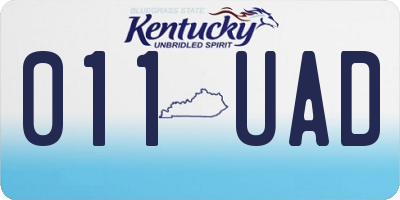 KY license plate 011UAD