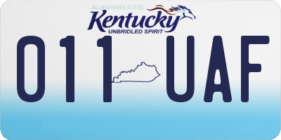 KY license plate 011UAF