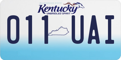 KY license plate 011UAI