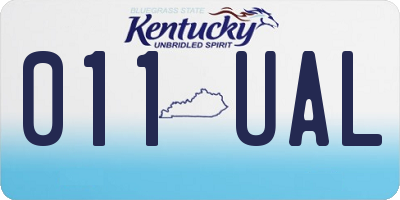 KY license plate 011UAL