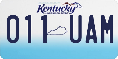 KY license plate 011UAM