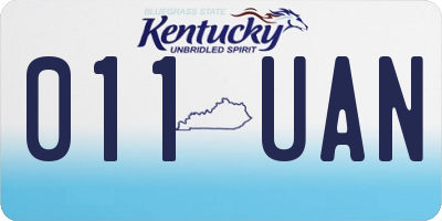 KY license plate 011UAN